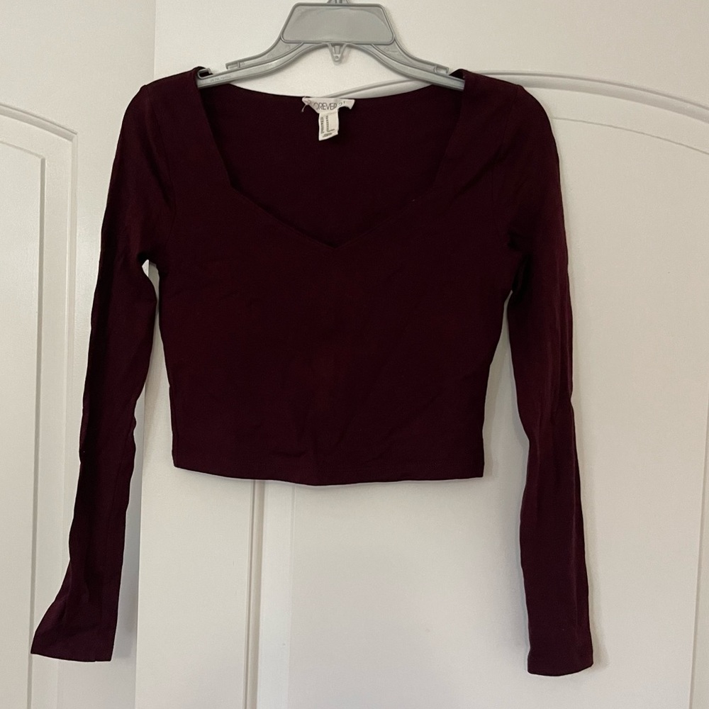 Forever 21 Long Sleeve Cropped Top